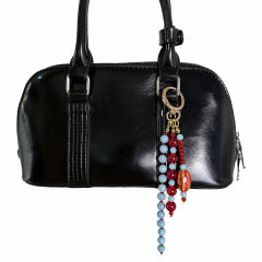Handmade Colorful Beaded Tassel Pendants Agate Stone Bag Charms