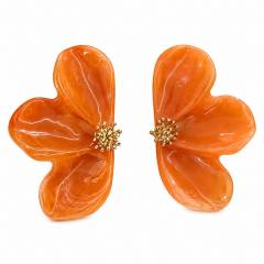 Exaggerated Oversized Colorful Resin Flower Earrings