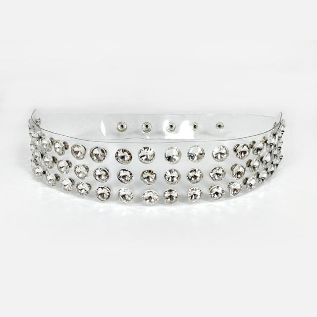 Hip-Hop Pvc Transparent Wide Belt for Women with Skirts Jackets Sweaters Suits Girdles