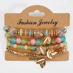 Bohemian Leaf Pendant Multi-Layer Bracelet Wholesale