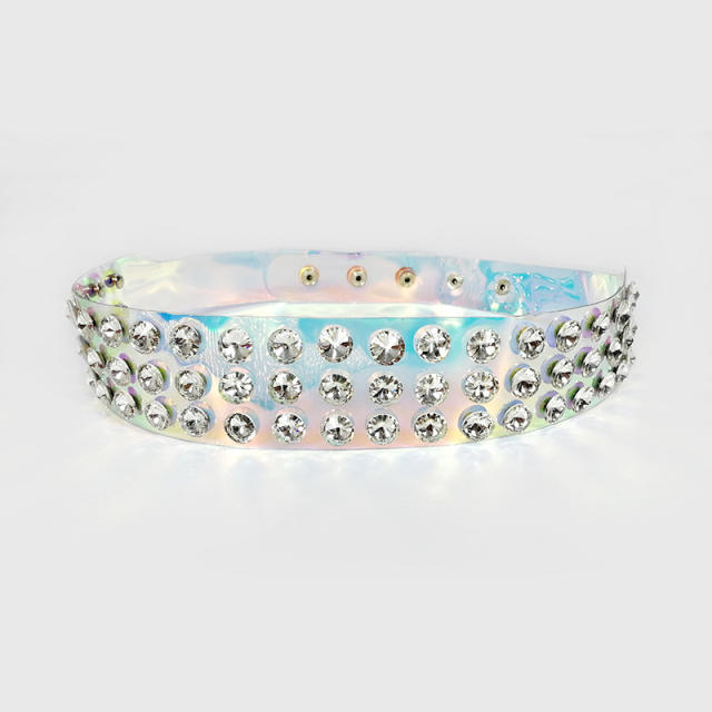 Hip-Hop Pvc Transparent Wide Belt for Women with Skirts Jackets Sweaters Suits Girdles