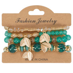 Bohemian Leaf Pendant Multi-Layer Bracelet Wholesale