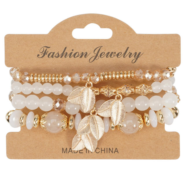 Bohemian Leaf Pendant Multi-Layer Bracelet Wholesale