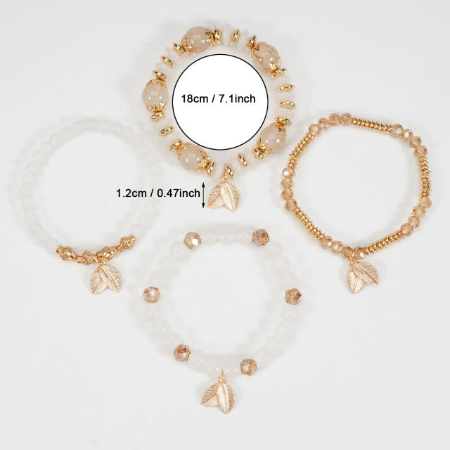 Bohemian Leaf Pendant Multi-Layer Bracelet Wholesale