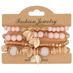 Bohemian Leaf Pendant Multi-Layer Bracelet Wholesale