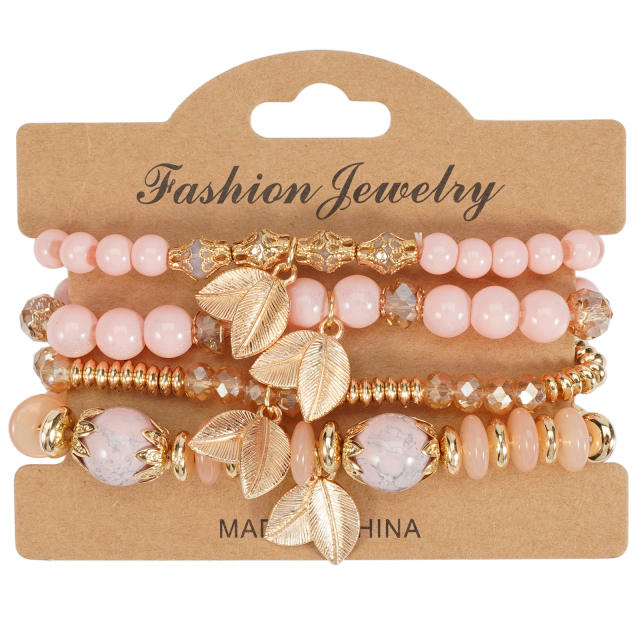 Bohemian Leaf Pendant Multi-Layer Bracelet Wholesale