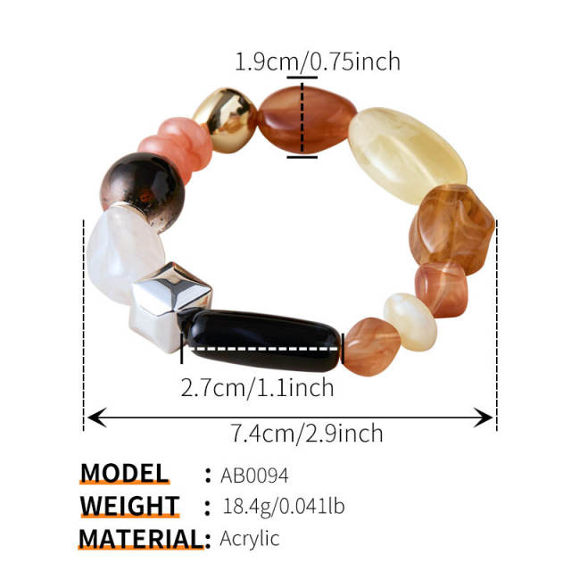 New Summer Beach Vacation Style Bracelets Retro Irregular Shaped Beaded Design Bracelets