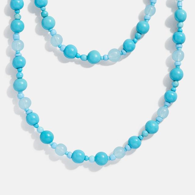 Summer Bohemian Style Beaded Necklace Handmade Necklace with Stacked Colorful Beads