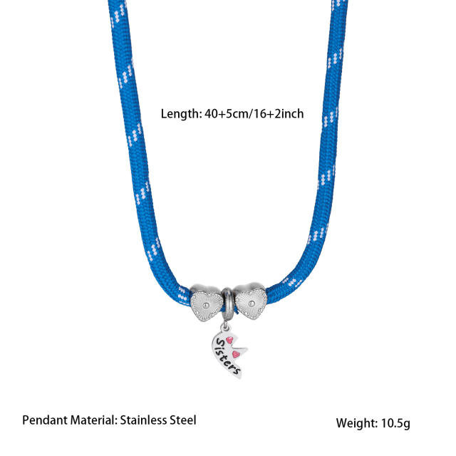 Personalized Stainless Steel Heart-Shaped Splicing Friendship Necklace