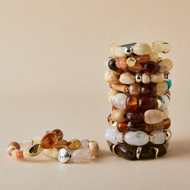 New Summer Beach Vacation Style Bracelets Retro Irregular Shaped Beaded Design Bracelets
