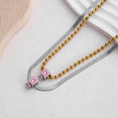 Personalized Stainless Steel necklace with Heart-Shaped Square pendant