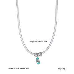 Retro Style Oil-Drip Colorful Car Bead Stainless Steel Necklace