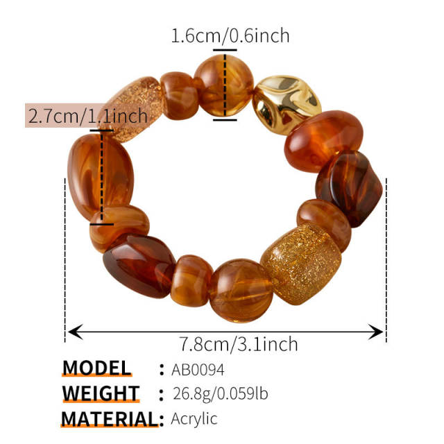 New Summer Beach Vacation Style Bracelets Retro Irregular Shaped Beaded Design Bracelets