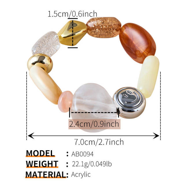 New Summer Beach Vacation Style Bracelets Retro Irregular Shaped Beaded Design Bracelets