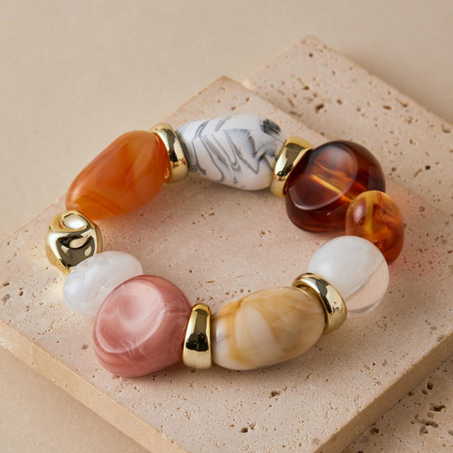 New Summer Beach Vacation Style Bracelets Retro Irregular Shaped Beaded Design Bracelets