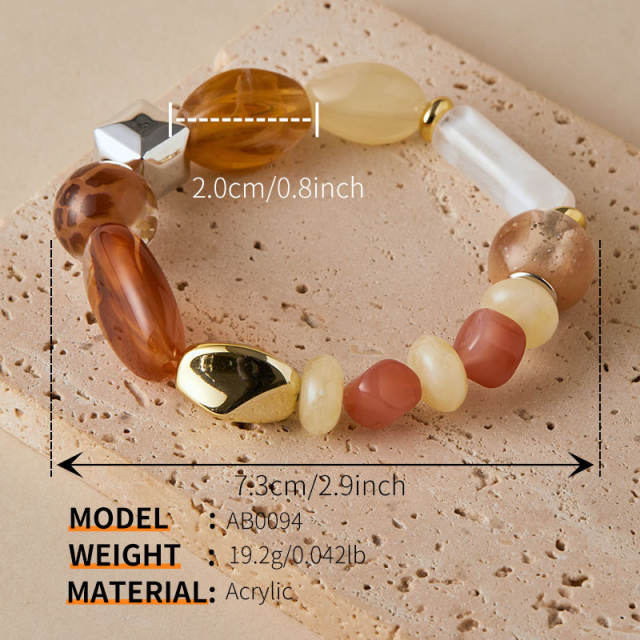 New Summer Beach Vacation Style Bracelets Retro Irregular Shaped Beaded Design Bracelets