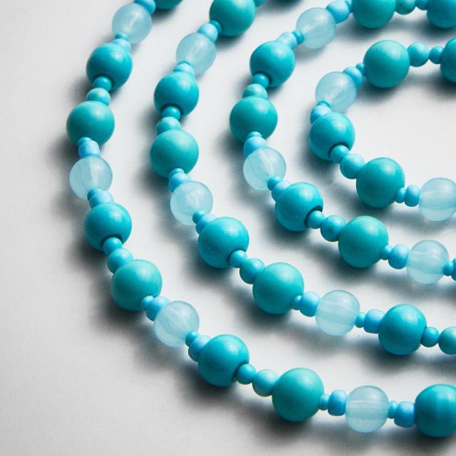 Summer Bohemian Style Beaded Necklace Handmade Necklace with Stacked Colorful Beads