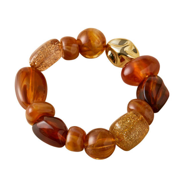 New Summer Beach Vacation Style Bracelets Retro Irregular Shaped Beaded Design Bracelets