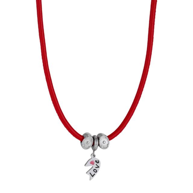 Personalized Stainless Steel Heart-Shaped Splicing Friendship Necklace