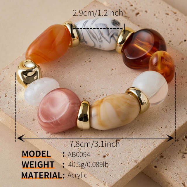 New Summer Beach Vacation Style Bracelets Retro Irregular Shaped Beaded Design Bracelets