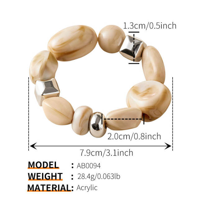 New Summer Beach Vacation Style Bracelets Retro Irregular Shaped Beaded Design Bracelets