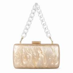 Summer evening bag  zebra pattern trendy acrylic shoulder chain bag for women