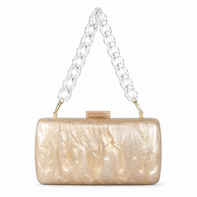 Summer evening bag  zebra pattern trendy acrylic shoulder chain bag for women