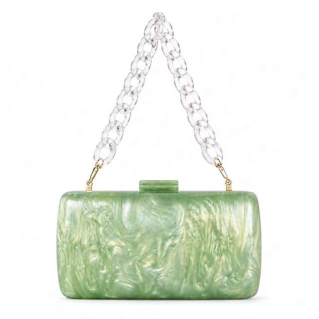 Summer evening bag  zebra pattern trendy acrylic shoulder chain bag for women