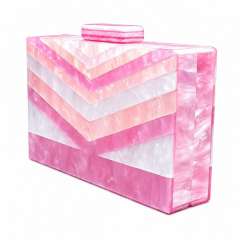Summer Dinner BagSplicing Bag Trendy Acrylic Shoulder Chain Bag for Women