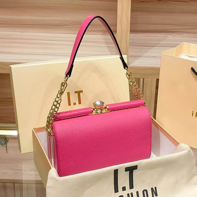 Light Luxury Women's Bag Evening Bag Handbag Simple and Stylish Rhombus Pattern Small Square Bag