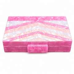 Summer Dinner BagSplicing Bag Trendy Acrylic Shoulder Chain Bag for Women