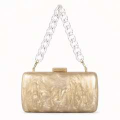 Summer evening bag  zebra pattern trendy acrylic shoulder chain bag for women