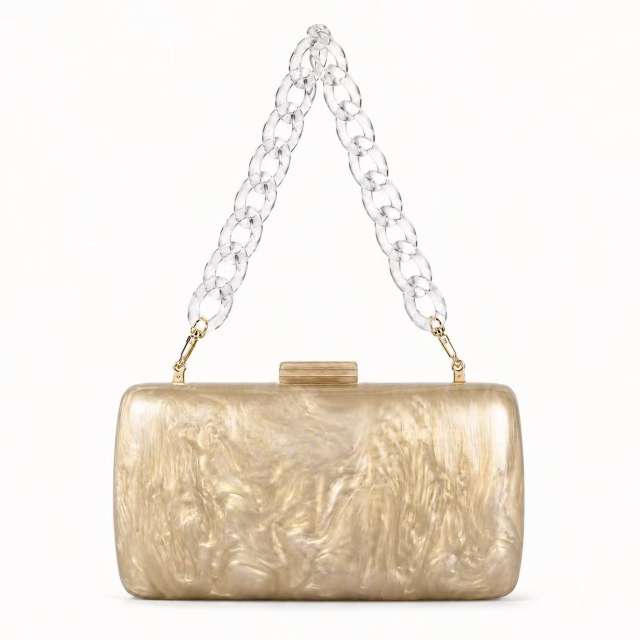 Summer evening bag  zebra pattern trendy acrylic shoulder chain bag for women