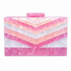 Summer Dinner BagSplicing Bag Trendy Acrylic Shoulder Chain Bag for Women