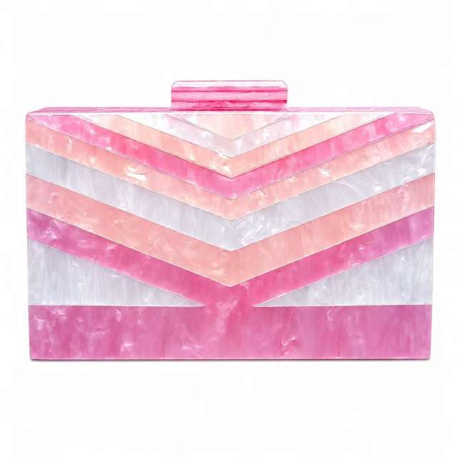 Summer Dinner BagSplicing Bag Trendy Acrylic Shoulder Chain Bag for Women
