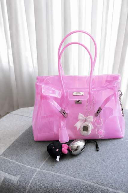 Jelly Bag Transparent Bag Summer New Commuter Tote Bag Medium Size Large Capacity Underarm Bag for Women