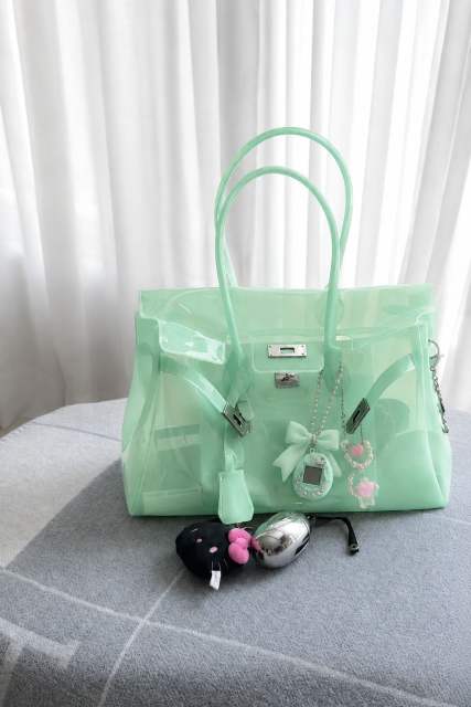 Jelly Bag Transparent Bag Summer New Commuter Tote Bag Medium Size Large Capacity Underarm Bag for Women