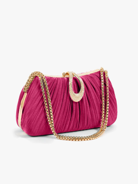 Hot-Selling Fashionable Satin Evening Bag French-Style Pleated Design Bridal Handbag