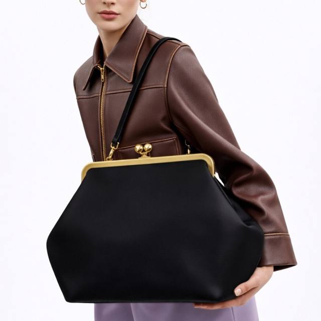 Light Luxury Clip-On Bag Fashionable Tote Bag Large Capacity Handbag