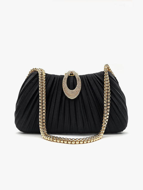 Hot-Selling Fashionable Satin Evening Bag French-Style Pleated Design Bridal Handbag