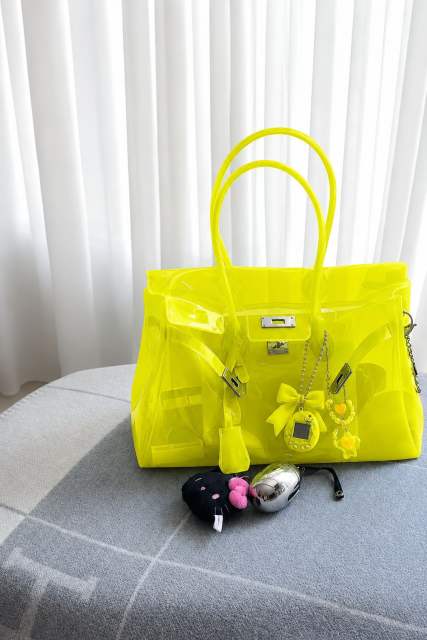 Jelly Bag Transparent Bag Summer New Commuter Tote Bag Medium Size Large Capacity Underarm Bag for Women