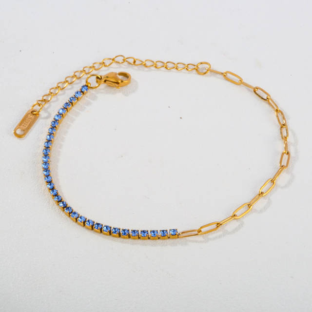 Ins-Style Women's Simple and Elegant Enamel Flower stainless steel Bracelet