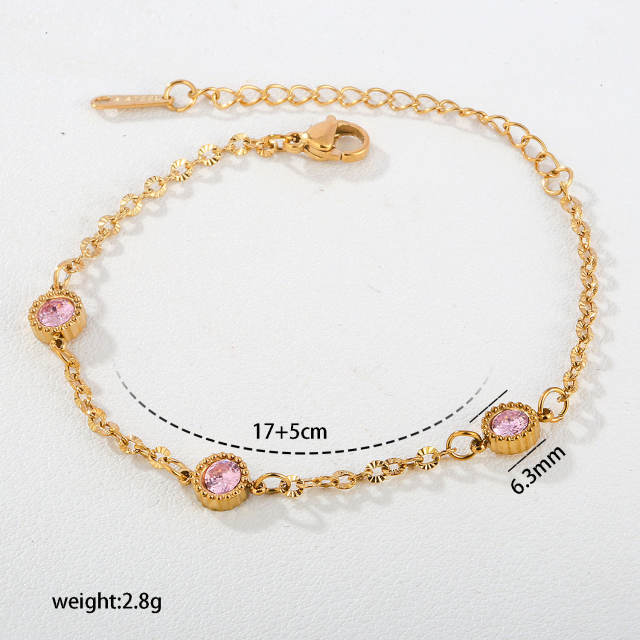 Ins-Style Women's Simple and Elegant Enamel Flower stainless steel Bracelet