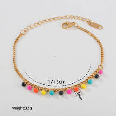 Ins-Style Women's Simple and Elegant Enamel Flower stainless steel Bracelet