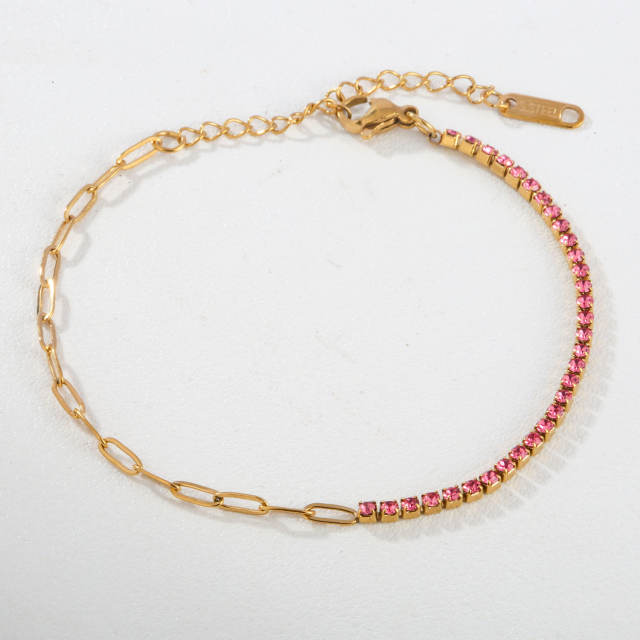 Ins-Style Women's Simple and Elegant Enamel Flower stainless steel Bracelet