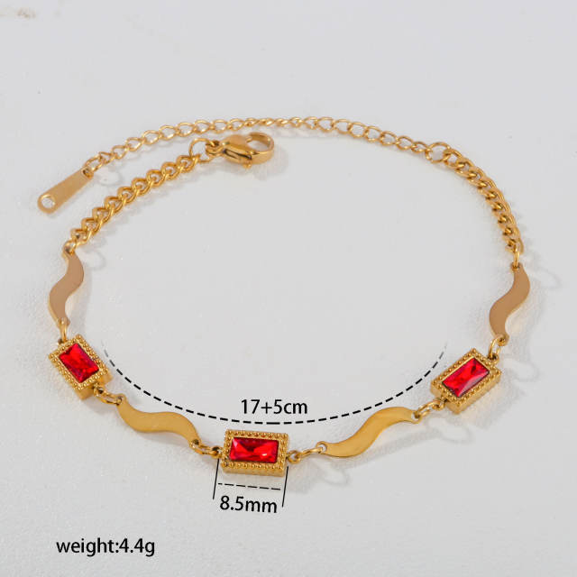 Ins-Style Women's Simple and Elegant Enamel Flower stainless steel Bracelet