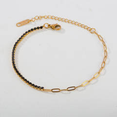 Ins-Style Women's Simple and Elegant Enamel Flower stainless steel Bracelet
