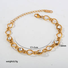 Ins-Style Women's Simple and Elegant Enamel Flower stainless steel Bracelet