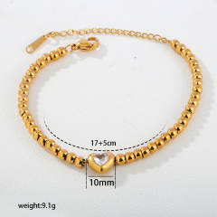 Ins-Style Women's Simple and Elegant Enamel Flower stainless steel Bracelet