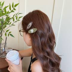 New Korean Wave Dot Love Duckbill hair Clip Letter Plaid Side Clip Hairpin